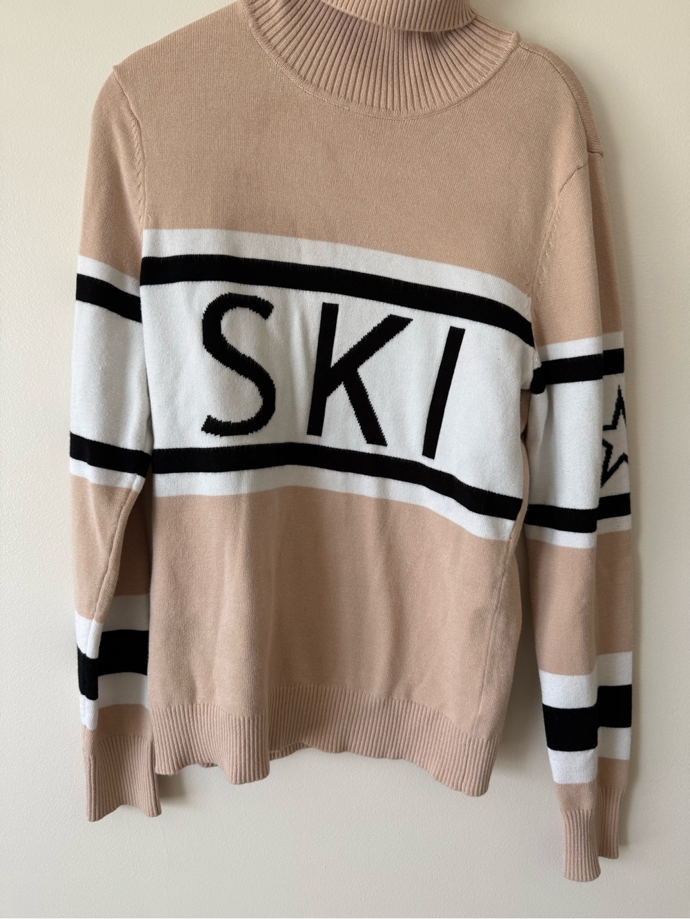 ANTONIO MELANI Beige, White & Black 'SKI' Turtleneck Sweater - Men